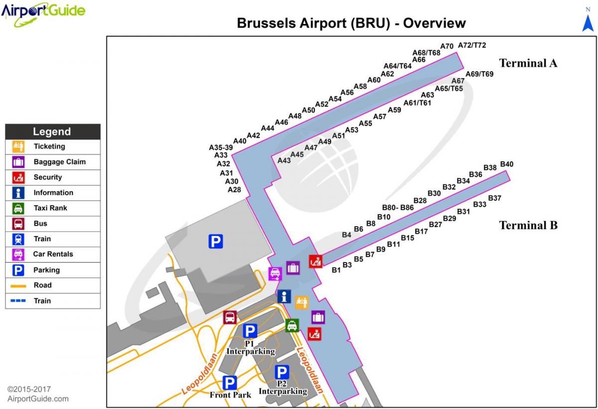 布鲁塞尔机场地图
