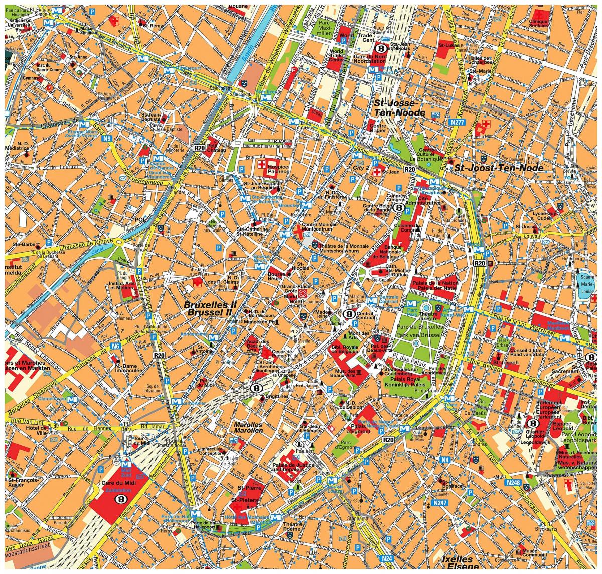 布鲁塞尔市中心地图